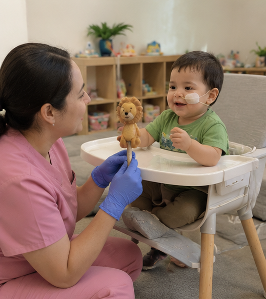 Child receiving developmental support